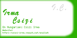 irma csizi business card